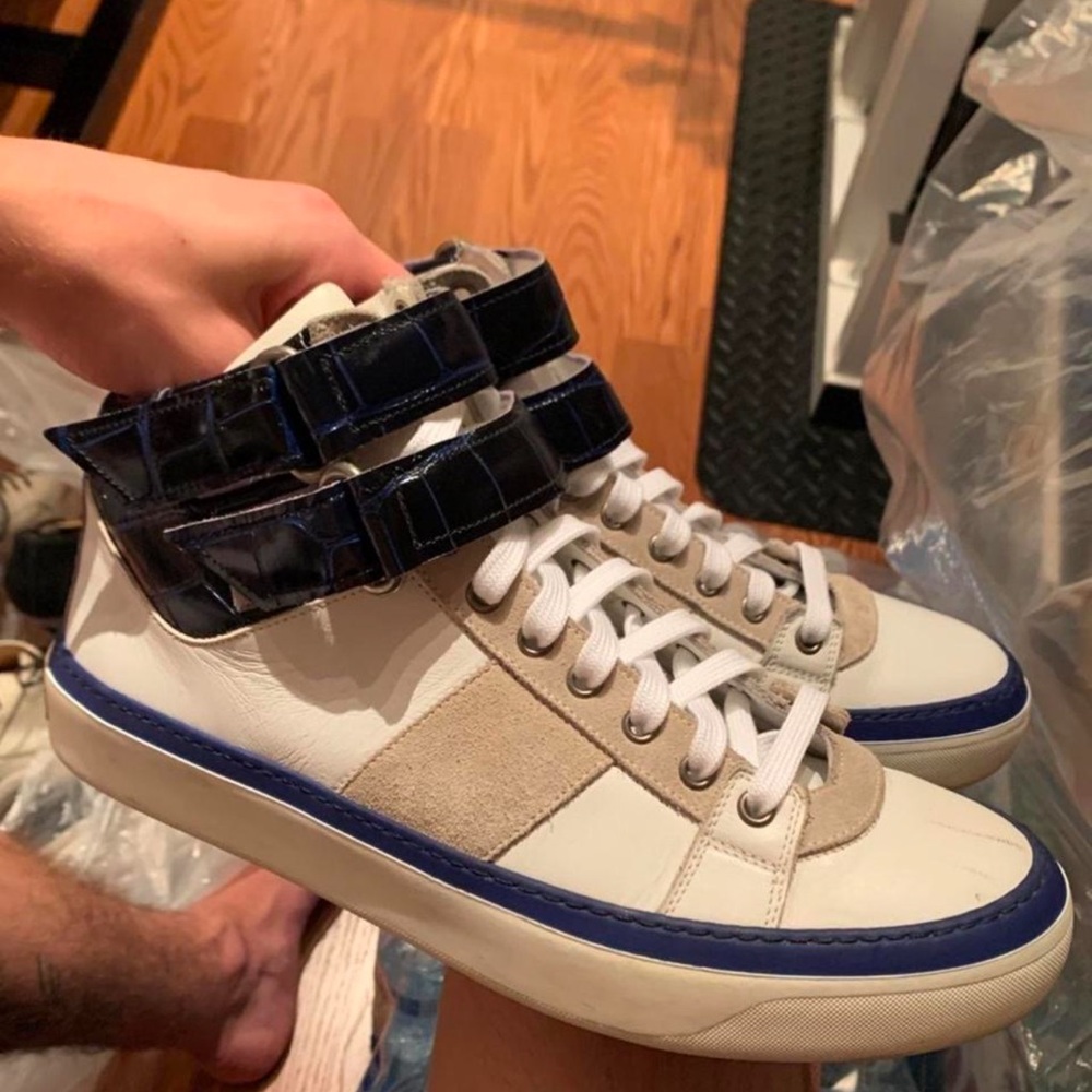 Jimmy Choo White and Navy Men's Sneakers
